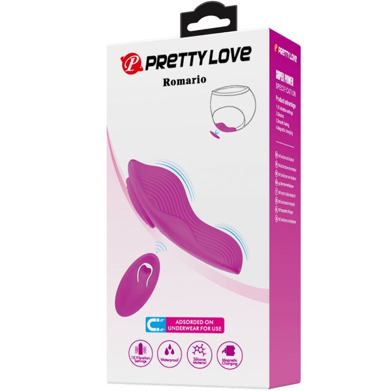 PRETTY LOVE - ROMARIO LAY-ON CLITORAL STIMULATOR WITH REMOTE CONTROL (PINK)