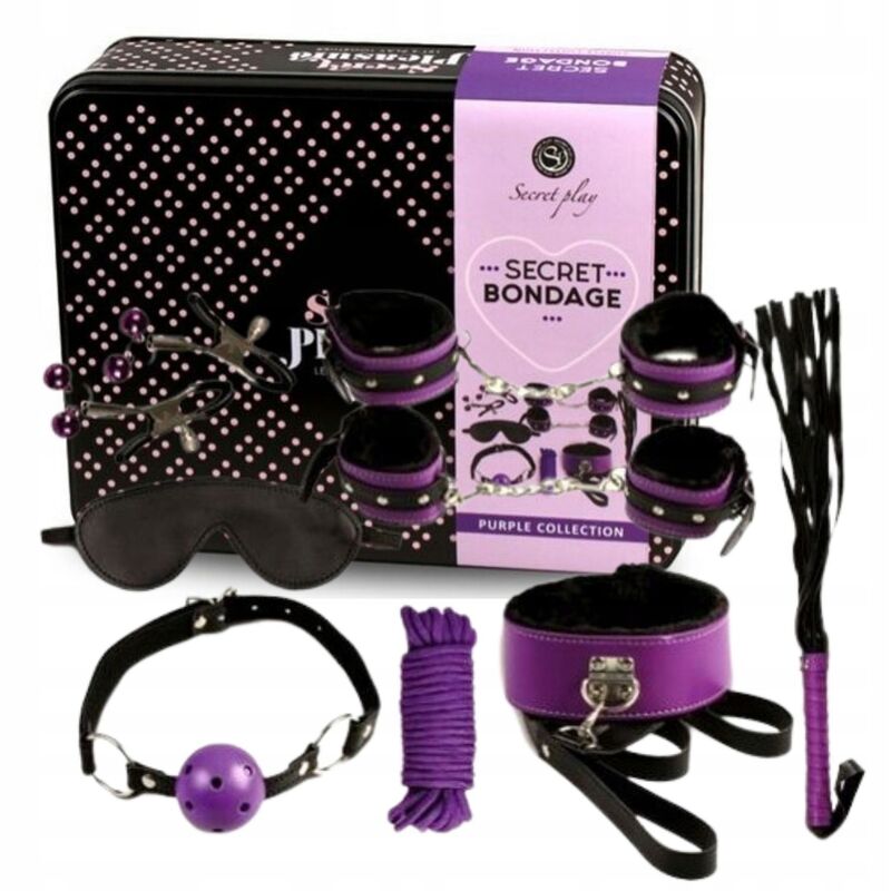SECRETPLAY - BDSM SET 8PCS PURPLE / BLACK.