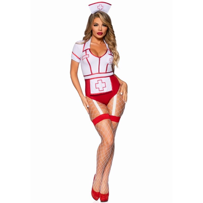 LEG AVENUE - SEXY RED/WHITE NURSE COSTUME S