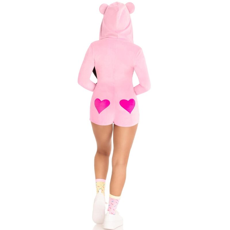 LEG AVENUE - PINK TEDDY BEAR VELVET BODYSUIT S