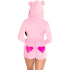 LEG AVENUE - PINK TEDDY BEAR VELVET BODYSUIT S