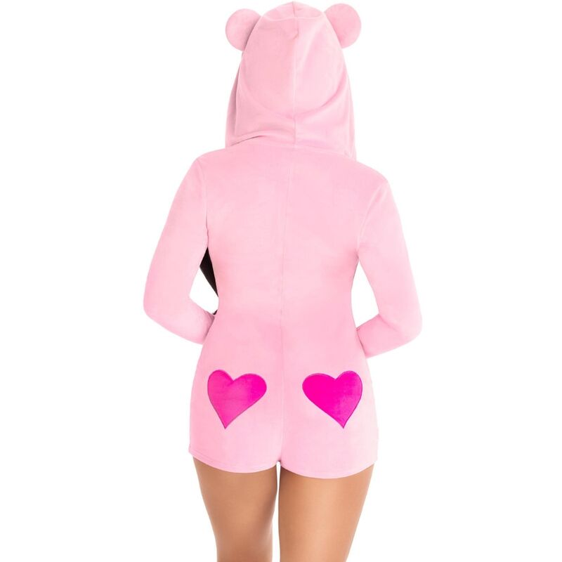 LEG AVENUE - PINK TEDDY BEAR VELVET BODYSUIT M