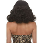 LEG AVENUE - RETRO CURLY WIG WITH LUMINSCENT BLACK FRINGE