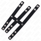 KINK - TRIPLE LEATHER COCK RING WITH PRESSURE CLOSURE