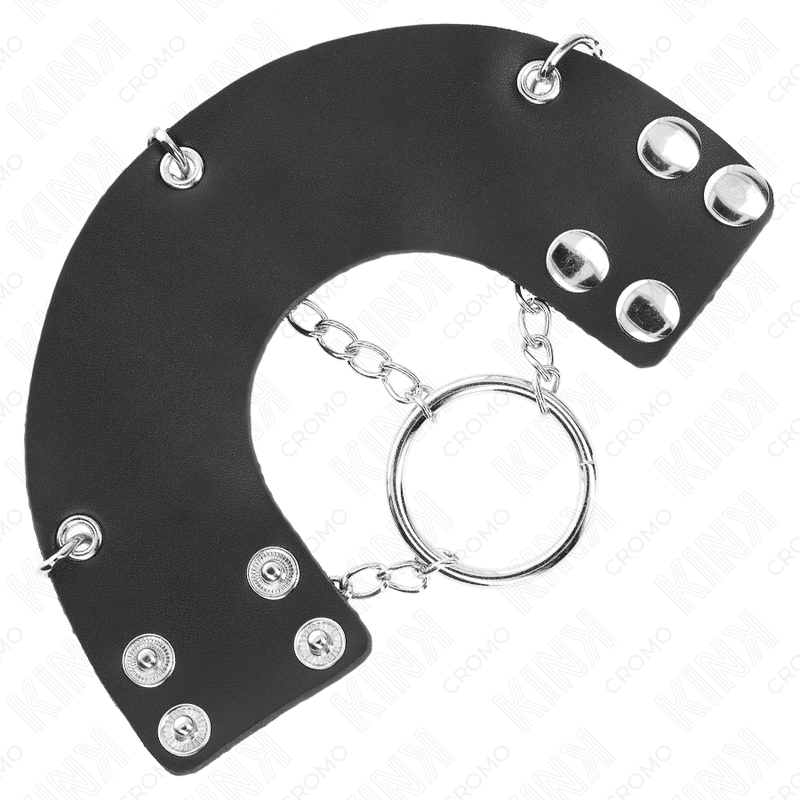 KINK - ANNEAU PÉNIS CHAÎNE MÉTALLIQUE 4CM 7CM AVEC CEINTURE EN CUIR