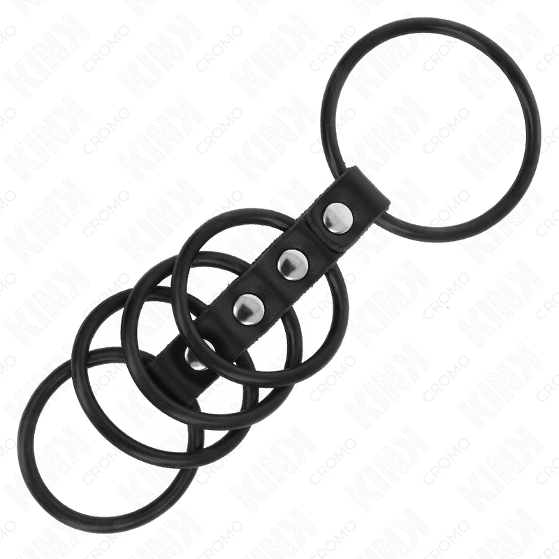 KINK - 5 SILICONE COCK RINGS 3.8CM TO 4.8CM CONNECTED BY SKIN