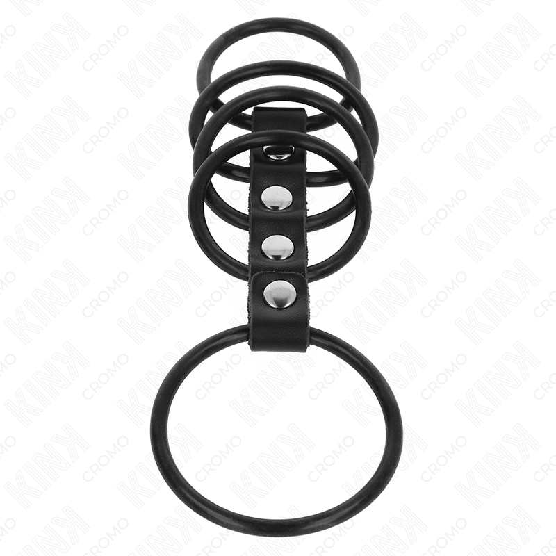 KINK - 5 SILICONE COCK RINGS 3.8CM TO 4.8CM CONNECTED BY SKIN