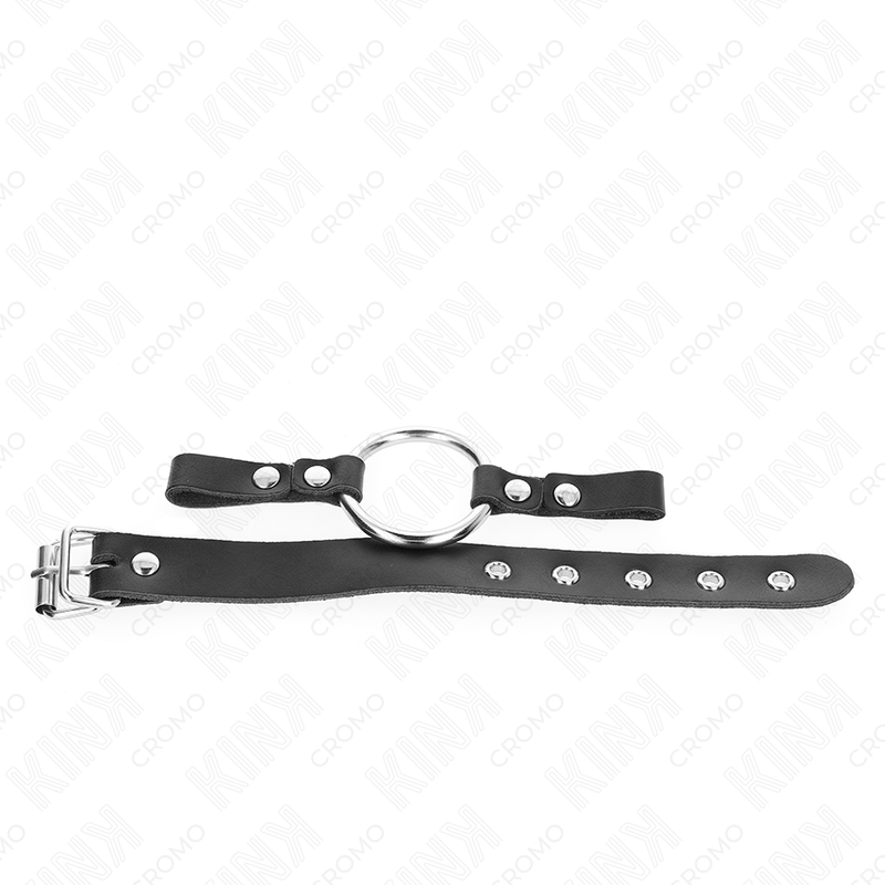 KINK - LEATHER COCK RING WITH BUCKLE CLOSURE 22 X 2 CM WITH 4 CM METAL RING