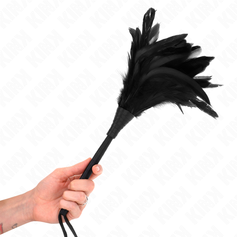KINK - BLACK HORN-SHAPED CHICKEN FEATHERS 36 CM