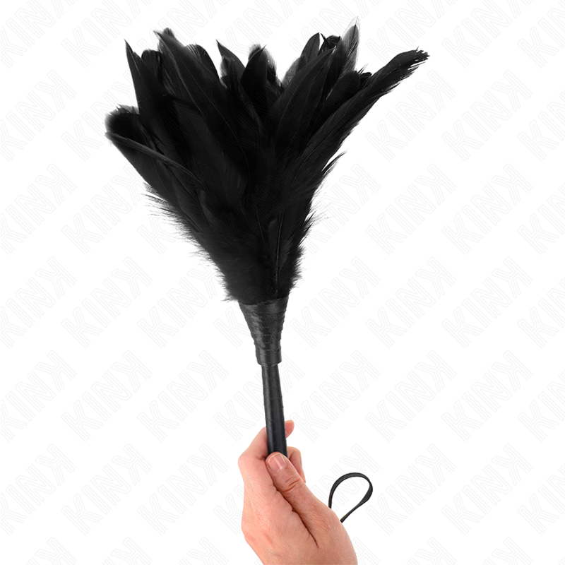 KINK - BLACK HORN-SHAPED CHICKEN FEATHERS 36 CM