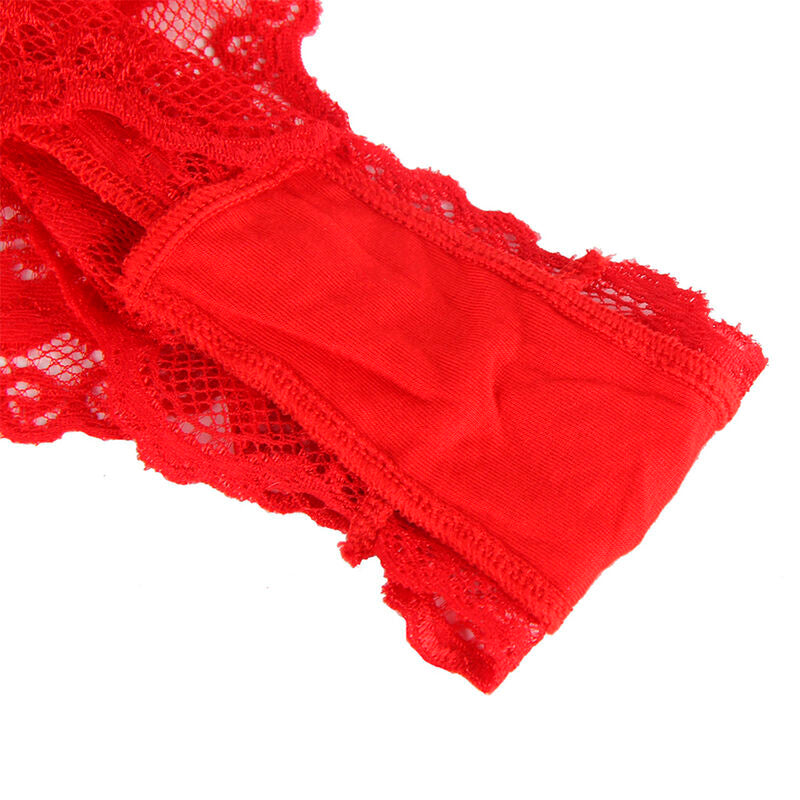 SUBBLIME - 953973 SEXY BODY WITH RUFFLES + RED BELT S/M