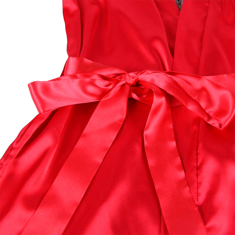 SUBBLIME - 954024 SHEER LACE BACK TANK TOP + RED/BLACK THONG L/XL