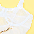 SUBBLIME - 954284 BODY WITH CHAINS + BELT JACKETS WHITE S/M