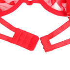 SUBBLIME - 954338 BRA + THONG + BELT WITH RED HEART PRINT L/XL