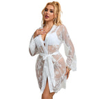 SUBBLIME - 954376 LONG-SLEEVED NIGHTGOWN WITH FLORAL DESIGN WHITE L/XL