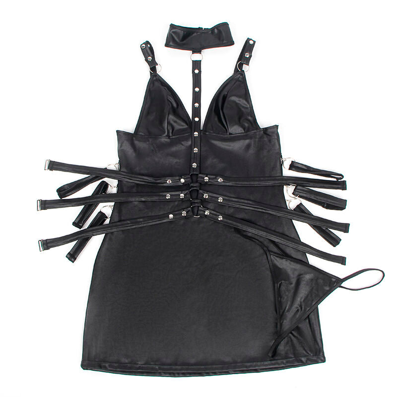 SUBBLIME - 954413 BODY BONDAGE IN PELLE NERO L/XL