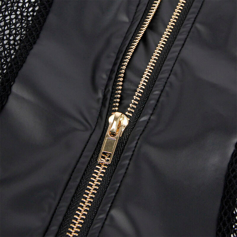 SUBBLIME - 954451 SEXY BLACK LEATHER MESH DRESS L/XL