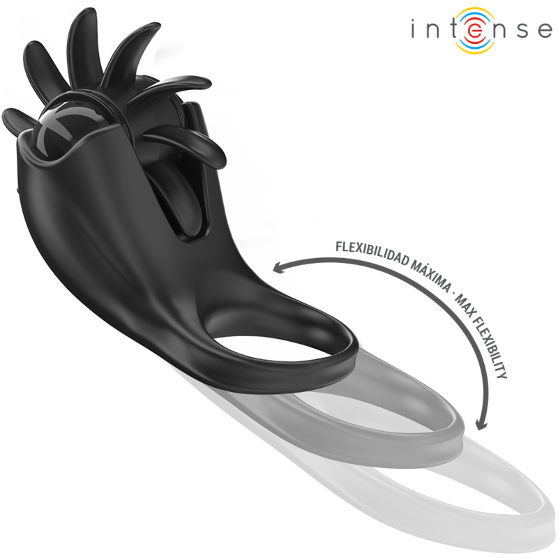 INTENSE - MABEL VIBRATING RING 10 VIBRATIONS WITH BLACK CLITORAL STIMULATOR