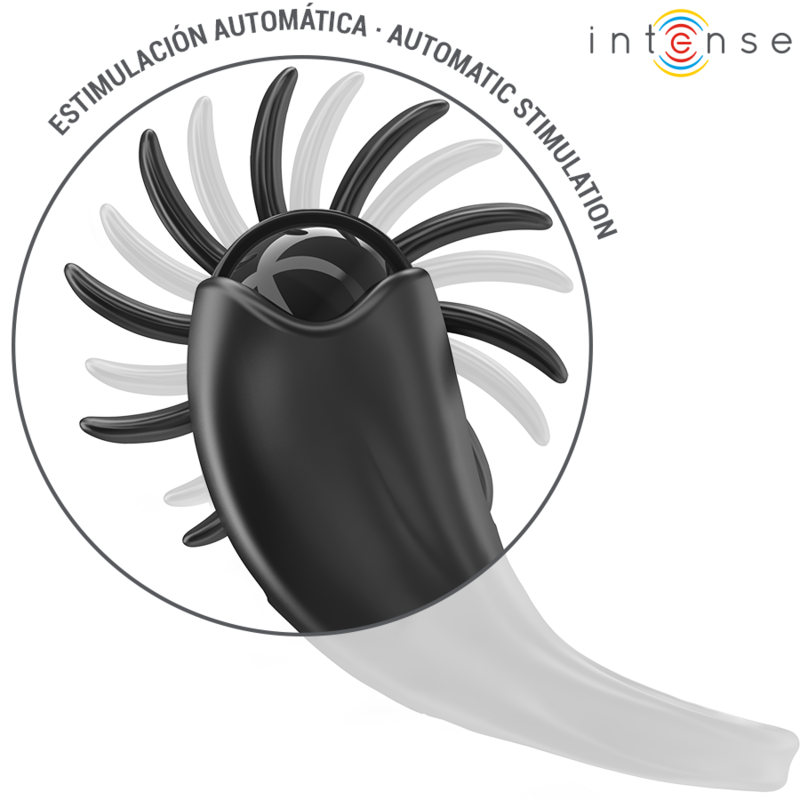 INTENSE - MABEL VIBRATING RING 10 VIBRATIONS WITH BLACK CLITORAL STIMULATOR