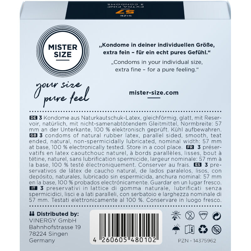 MISTER SIZE - PRÉSERVATIFS TAILLE L 57 MM (3 UNITÉS)