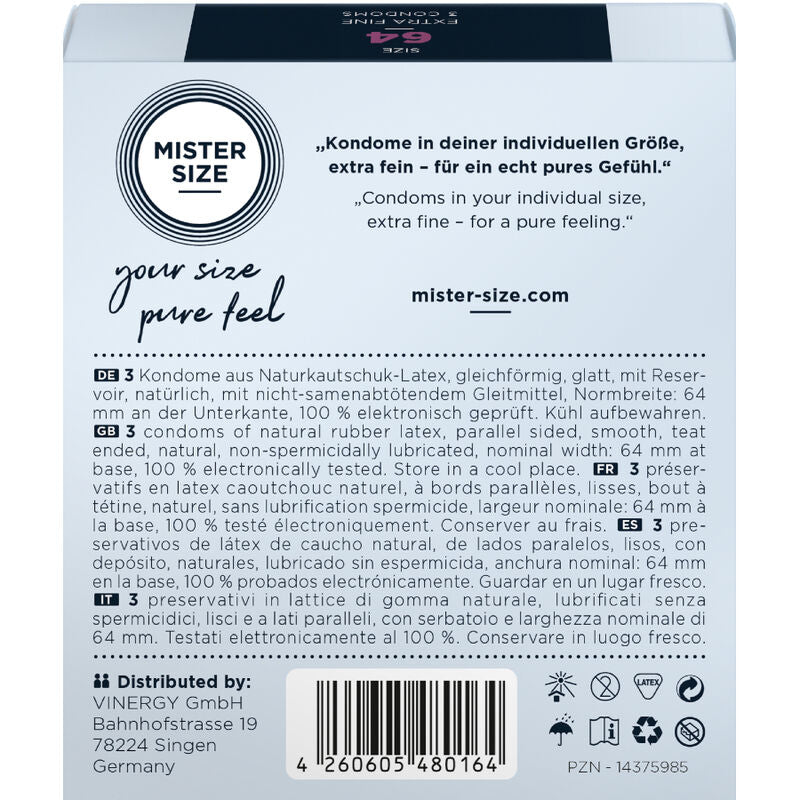 MISTER SIZE - Préservatifs XXL 64 mm (3 unités)