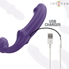 INTENSE - JILL DOUBLE VIBRATEUR 20 CM VIOLETTE AVEC TÉLÉCOMMANDE