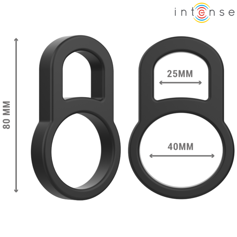 INTENSE - BOBBY DOUBLE BLACK SILICONE COCK RING