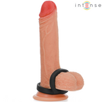 INTENSE - BOBBY DOUBLE BLACK SILICONE COCK RING