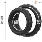 INTENSE - DEWEY DOUBLE SILICONE COCK RING BLACK MODEL 2