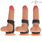 INTENSE - THEO DOUBLE SILICONE COCK RING BLACK MODEL 3