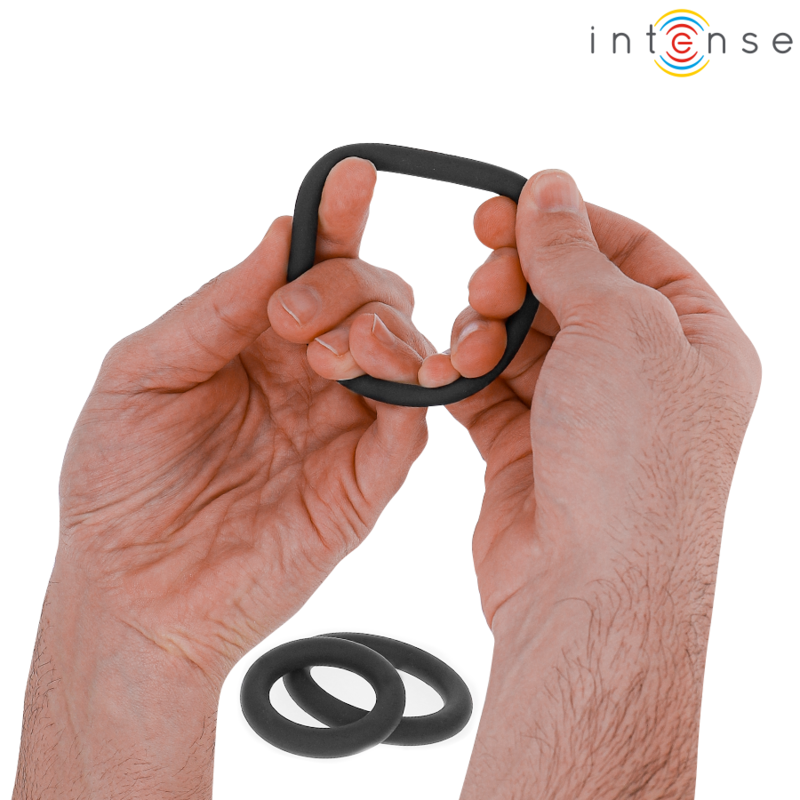 INTENSE - HUGH 3 BASIC BLACK SILICONE COCK RINGS