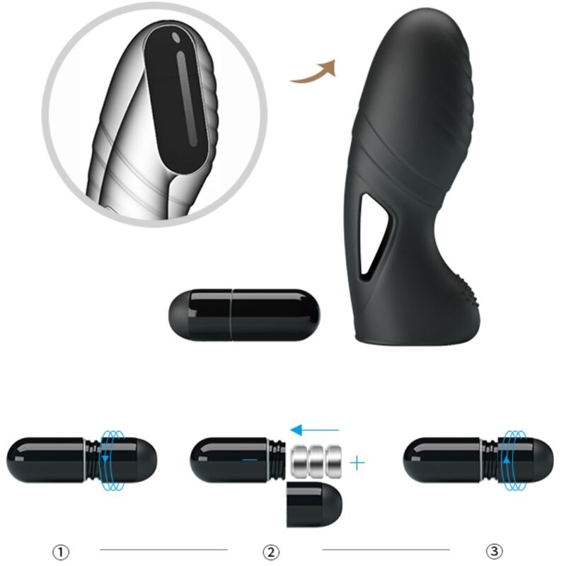 PRETTY LOVE - ALAN BLACK SILICONE FINGER VIBRATOR