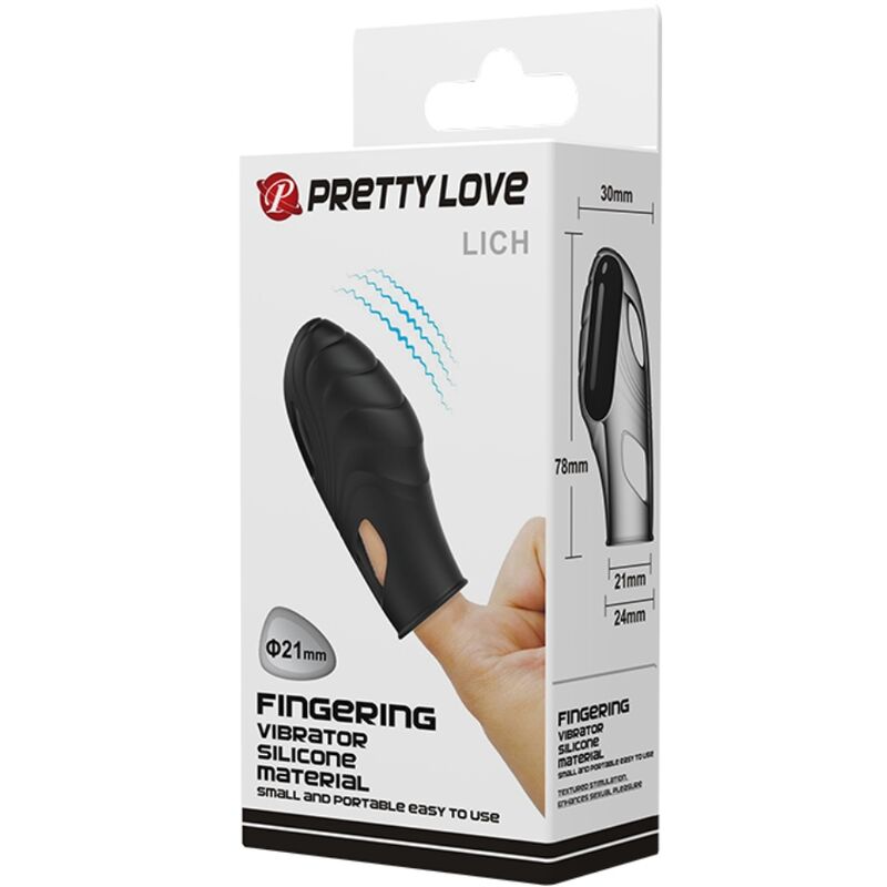 PRETTY LOVE - BLACK LICH SILICONE FINGER VIBRATOR
