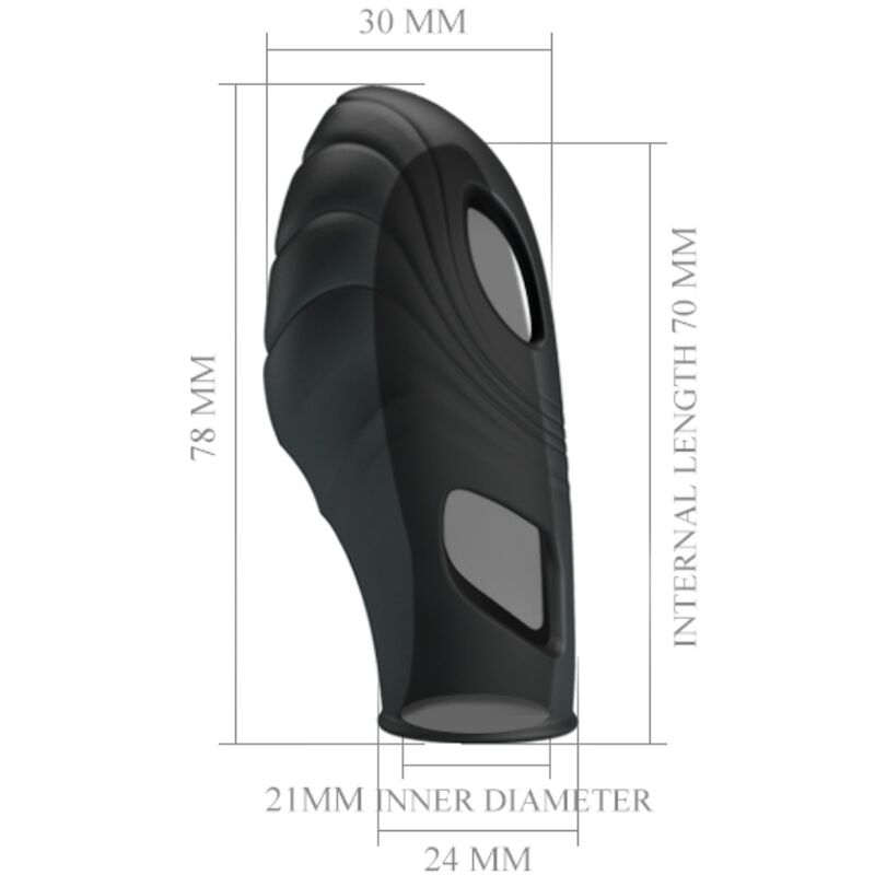 PRETTY LOVE - BLACK LICH SILICONE FINGER VIBRATOR