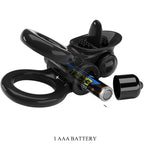 PRETTY LOVE - ANNEAU PASSIONNÉ DOUBLE VIBRANT + STIMULATEUR CLITORIAL NOIR