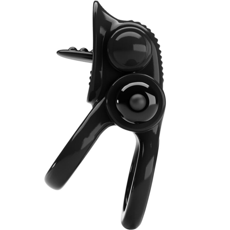 PRETTY LOVE - ANNEAU PASSIONNÉ DOUBLE VIBRANT + STIMULATEUR CLITORIAL NOIR