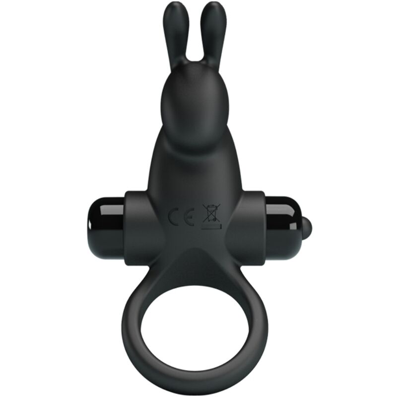 PRETTY LOVE - VIBRATING RING + 10-VIBRATION RABBIT CLITORAL STIMULATOR, BLACK