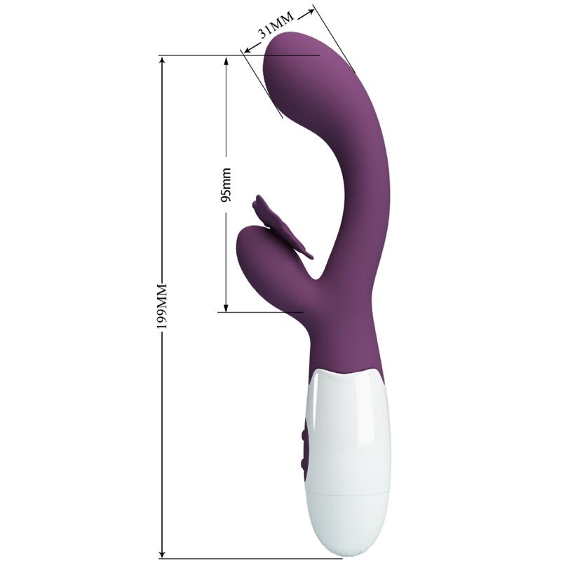 PRETTY LOVE - VIBRATEUR LAPIN BAISER PAPILLON ET STIMULATEUR DE POINT G VIOLET