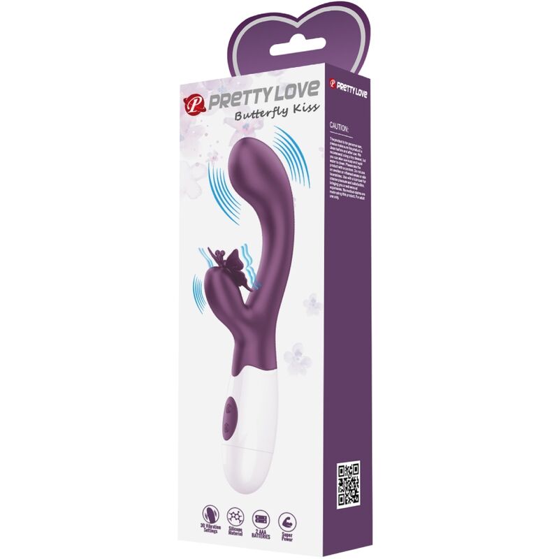 PRETTY LOVE - VIBRATEUR LAPIN BAISER PAPILLON ET STIMULATEUR DE POINT G VIOLET