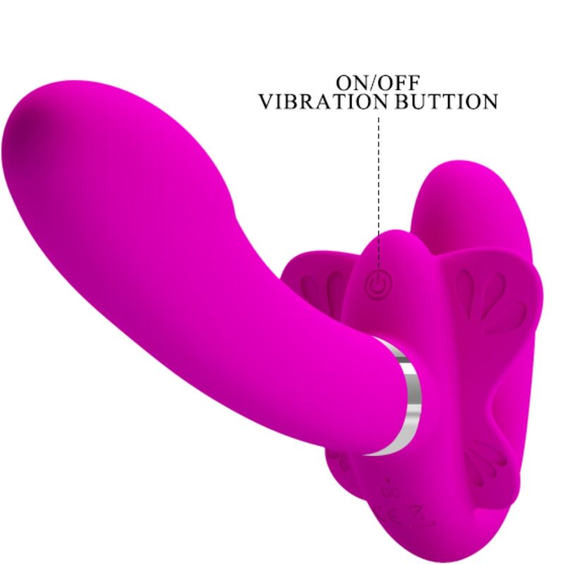 PRETTY LOVE - VALERIE VIBRATEUR À DOUBLE STRAP-ON 12 VIBRATIONS VIOLET