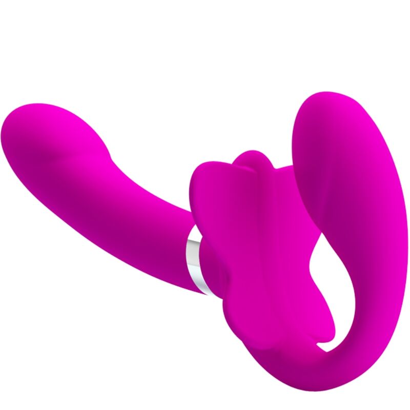 PRETTY LOVE - VALERIE VIBRATEUR À DOUBLE STRAP-ON 12 VIBRATIONS VIOLET