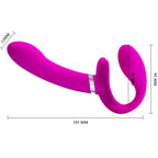 PRETTY LOVE - VALERIE VIBRATEUR À DOUBLE STRAP-ON 12 VIBRATIONS VIOLET