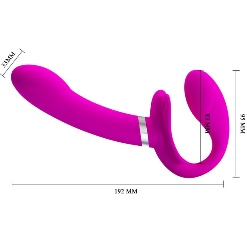PRETTY LOVE - VALERIE VIBRATEUR À DOUBLE STRAP-ON 12 VIBRATIONS VIOLET