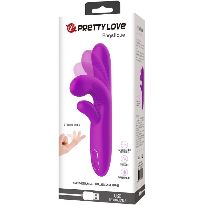 PRETTY LOVE - ANGELIQUE MULTIFUNCTIONAL VIBRATOR + CLITORAL STIMULATOR PURPLE