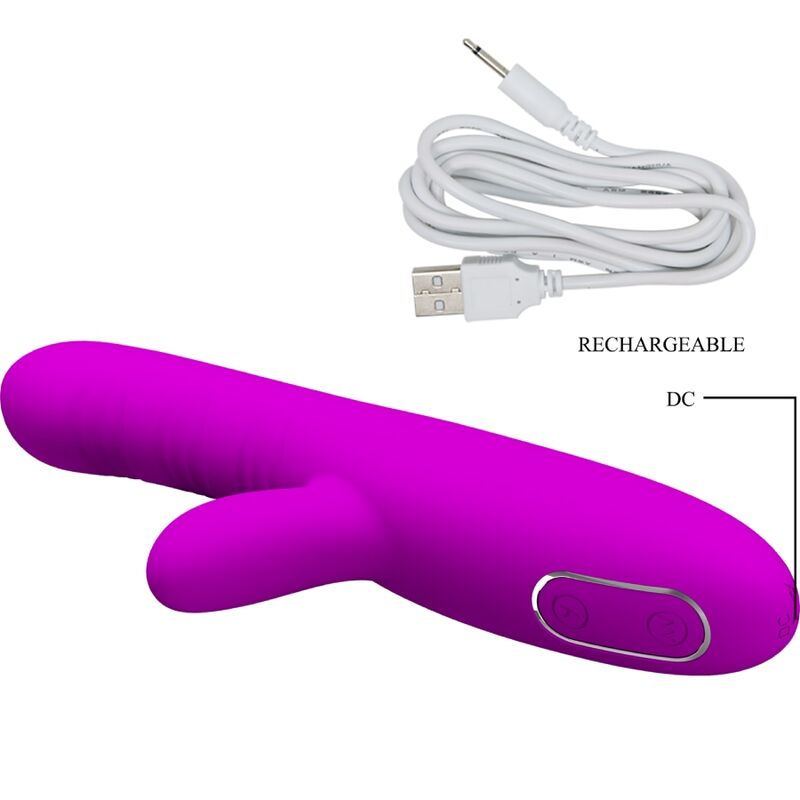PRETTY LOVE - ANGELIQUE MULTIFUNCTIONAL VIBRATOR + CLITORAL STIMULATOR PURPLE