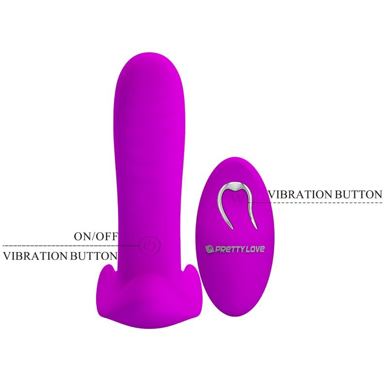 PRETTY LOVE - MASSEUR ET VIBROMASSEUR À 12 VIBRATIONS AVEC TÉLÉCOMMANDE, VIOLET