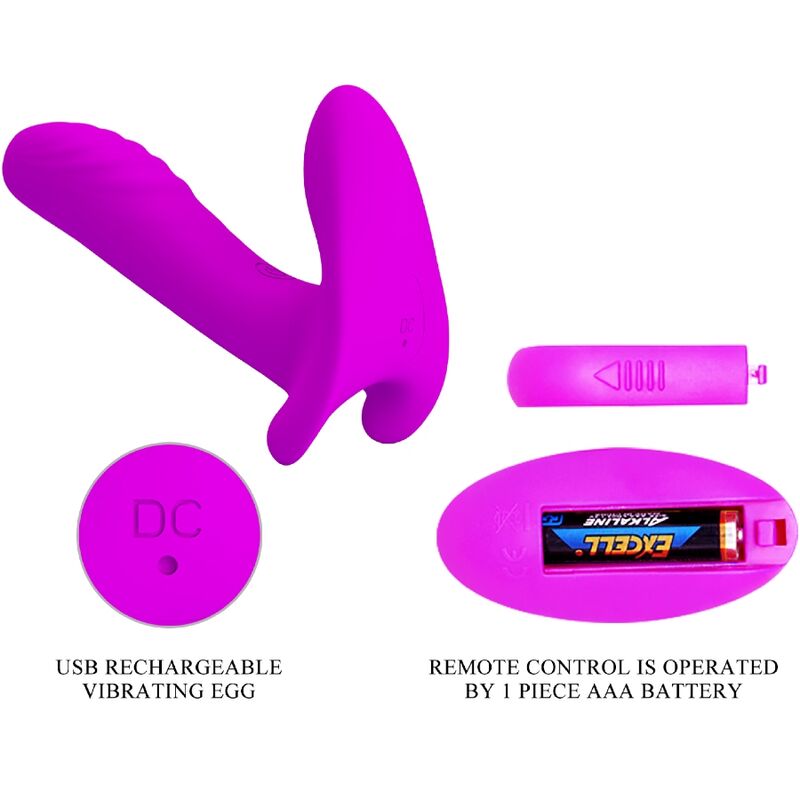 PRETTY LOVE - 12-VIBRATION MASSAGER AND VIBRATOR WITH REMOTE CONTROL, PURPLE