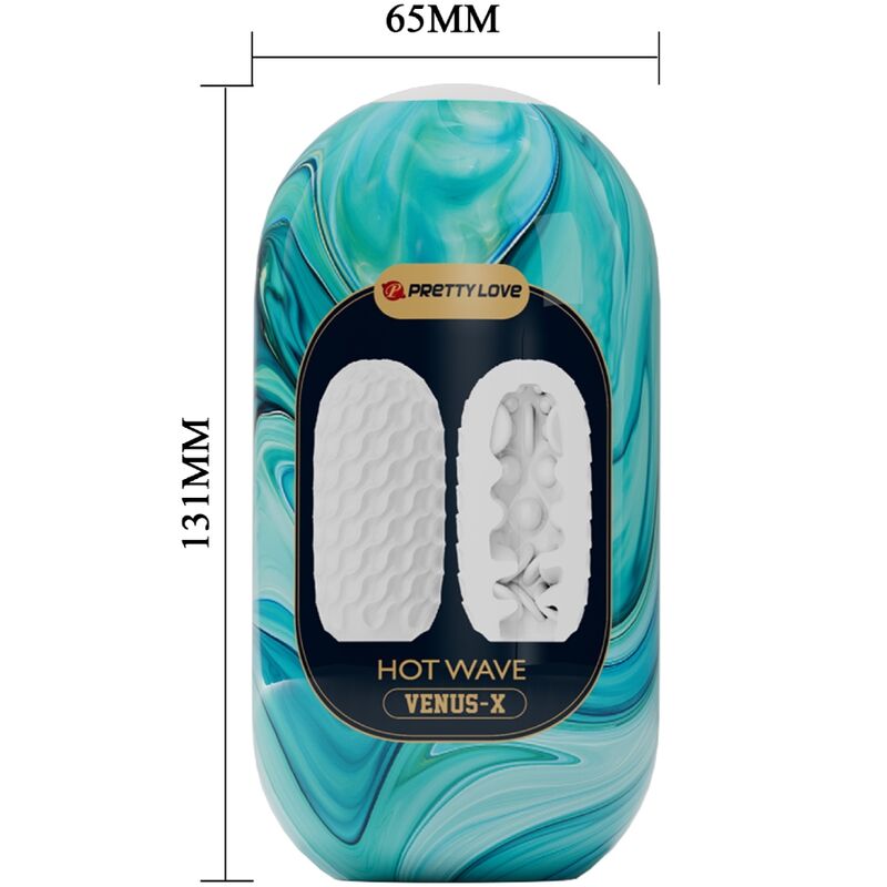 PRETTY LOVE - MASTURBATEUR HOMME EN SILICONE HOT WAVE BLANC