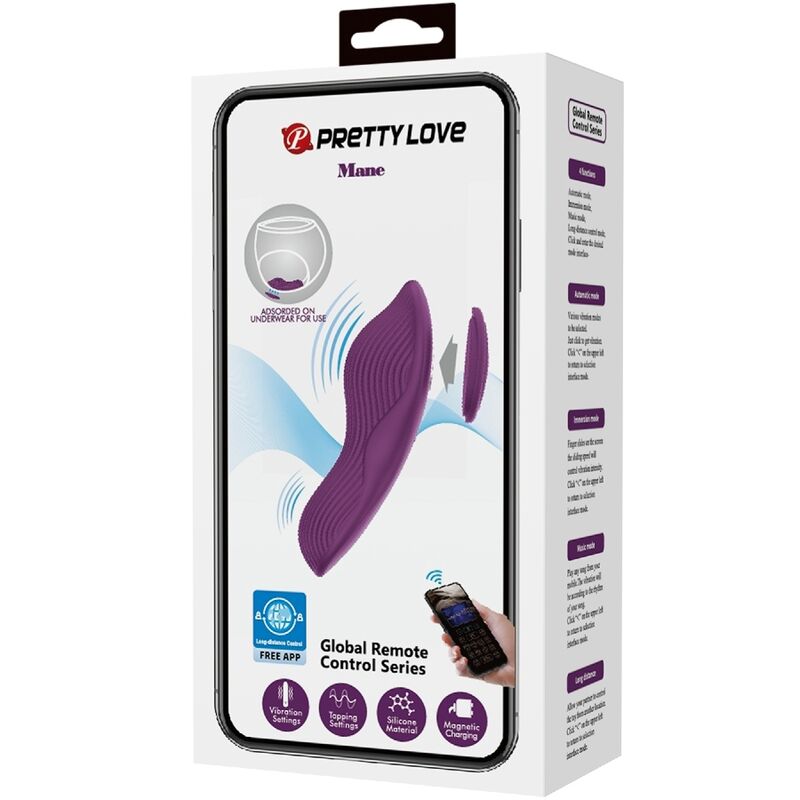 PRETTY LOVE - MASSEUR CLITORIAL MANE LAY ON 10 VIBRATIONS TÉLÉCOMMANDE VIOLET