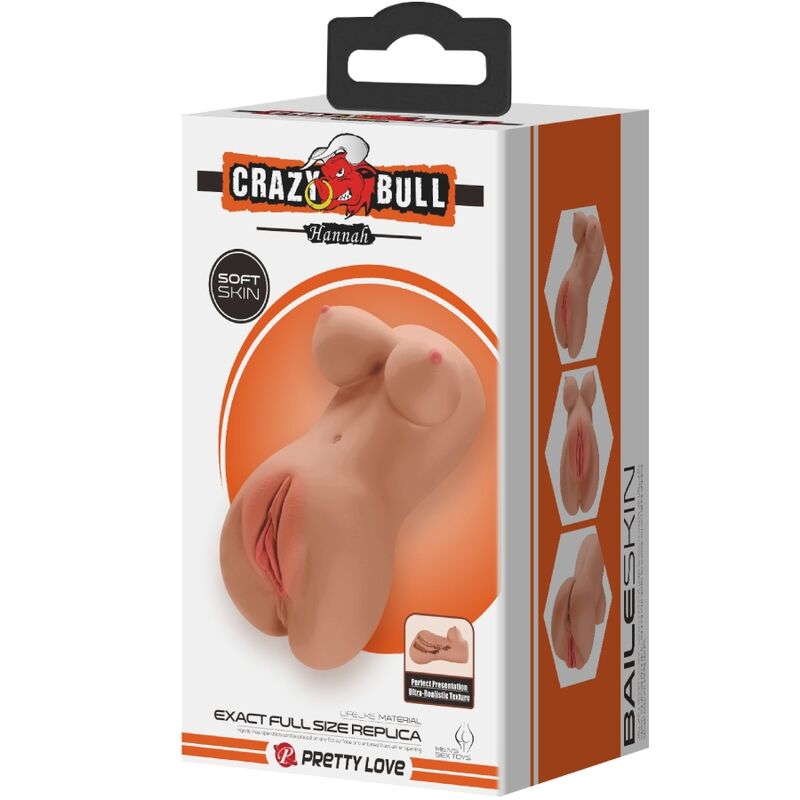 CRAZY BULL - HANNAH DOUBLE MASTURBATOR REALISTIC VAGINA AND ANO MULATTO
